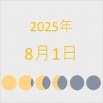 2025年（令和7年）8月1日の暦