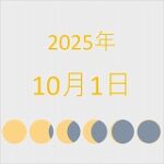 2025年（令和7年）10月1日の暦