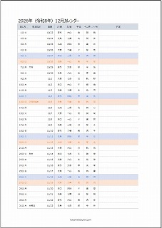 2025年エクセルA4カレンダー：旧暦タイプ