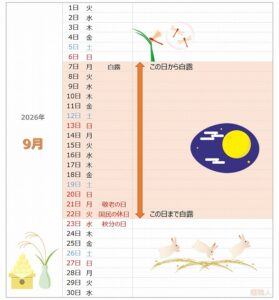 2026年白露カレンダー
